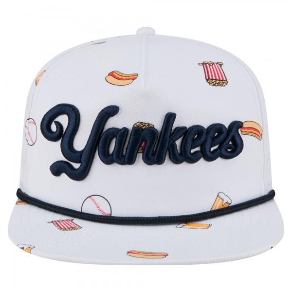 Бейсболка New York Yankees New Era White Team Cheer Rope 19TWENTY