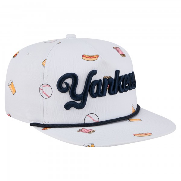 Бейсболка New York Yankees New Era White Team Cheer Rope 19TWENTY