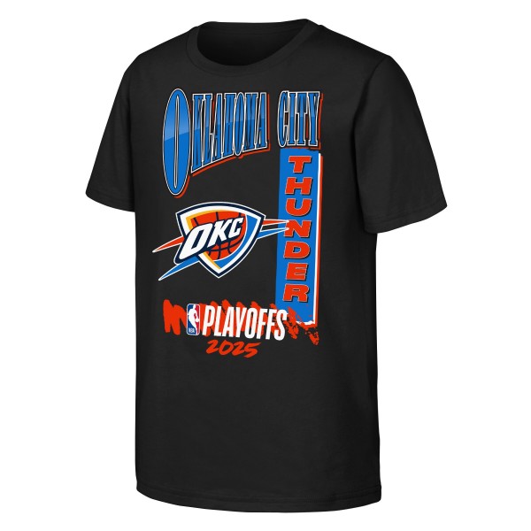 Футболка Youth Oklahoma City Thunder Black 2025 NBA Playoffs Hype