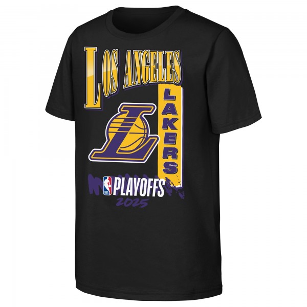 Футболка Подростковая Los Angeles Lakers Black 2025 NBA Playoffs Hype