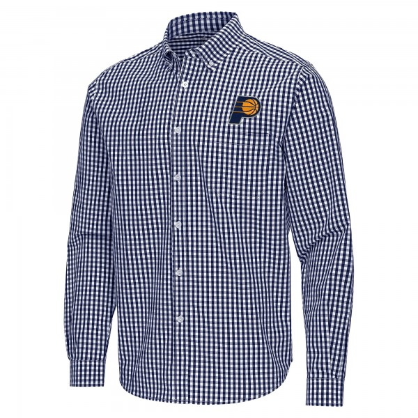 Indiana Pacers Antigua Navy Ellis Woven Tri-Blend Button-Down Shirt