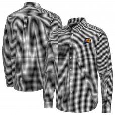 Indiana Pacers Antigua Black Ellis Woven Tri-Blend Button-Down Shirt