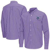 Charlotte Hornets Antigua Purple Ellis Woven Tri-Blend Button-Down Shirt