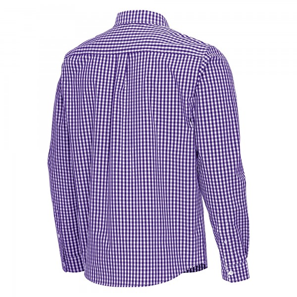 Charlotte Hornets Antigua Purple Ellis Woven Tri-Blend Button-Down Shirt