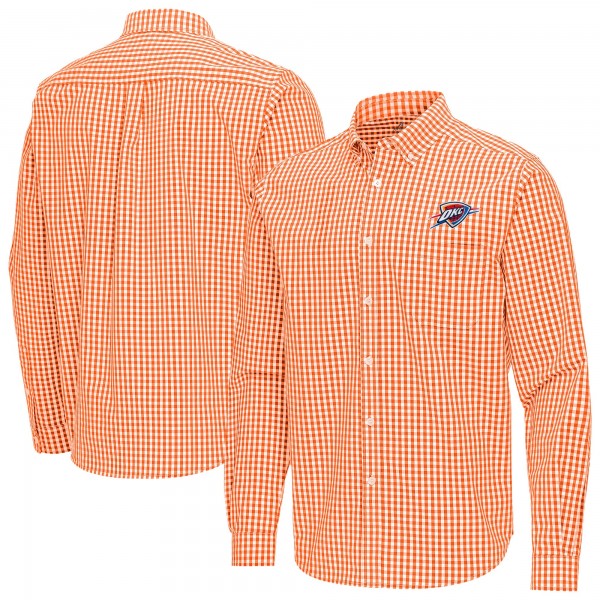 Oklahoma City Thunder Antigua Orange Ellis Woven Tri-Blend Button-Down Shirt