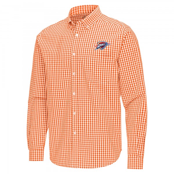 Oklahoma City Thunder Antigua Orange Ellis Woven Tri-Blend Button-Down Shirt