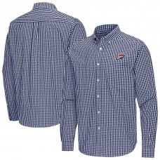 Oklahoma City Thunder Antigua Navy Ellis Woven Tri-Blend Button-Down Shirt