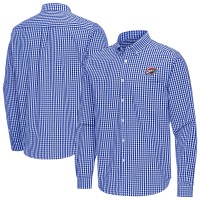 Oklahoma City Thunder Antigua Blue Ellis Woven Tri-Blend Button-Down Shirt