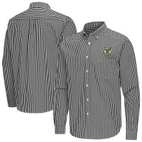 Milwaukee Bucks Antigua Black Ellis Woven Tri-Blend Button-Down Shirt