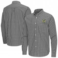 Milwaukee Bucks Antigua Black Ellis Woven Tri-Blend Button-Down Shirt