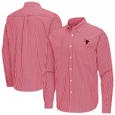 Chicago Bulls Antigua Red Ellis Woven Tri-Blend Button-Down Shirt