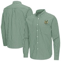 Milwaukee Bucks Antigua Hunter Green Ellis Woven Tri-Blend Button-Down Shirt