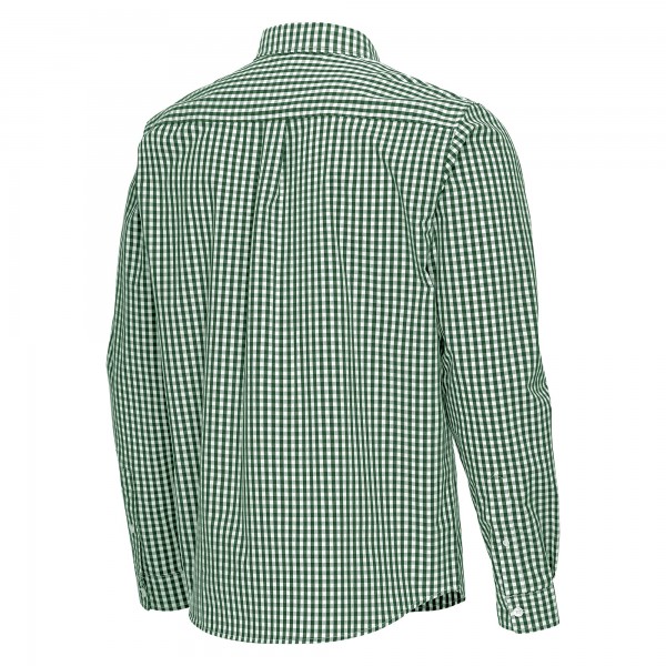 Milwaukee Bucks Antigua Hunter Green Ellis Woven Tri-Blend Button-Down Shirt