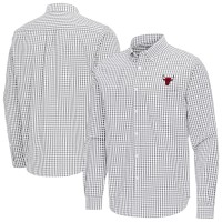 Chicago Bulls Antigua Gray Ellis Woven Tri-Blend Button-Down Shirt