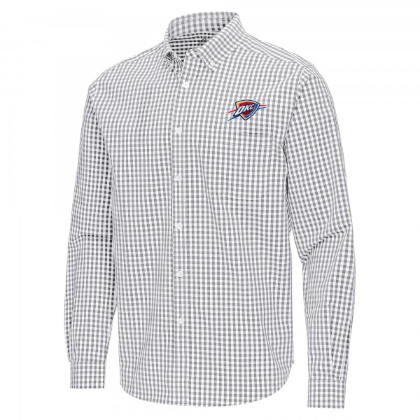 Рубашка Oklahoma City Thunder Antigua Gray Ellis Woven Tri-Blend