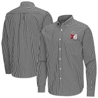 Philadelphia 76ers Antigua Black Ellis Woven Tri-Blend Button-Down Shirt