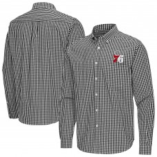 Philadelphia 76ers Antigua Black Ellis Woven Tri-Blend Button-Down Shirt