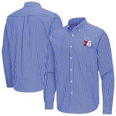 Philadelphia 76ers Antigua Royal Ellis Woven Tri-Blend Button-Down Shirt