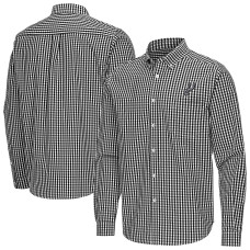 San Antonio Spurs Antigua Black Ellis Woven Tri-Blend Button-Down Shirt