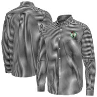 Boston Celtics Antigua Black Ellis Woven Tri-Blend Button-Down Shirt