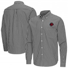 Toronto Raptors Antigua Black Ellis Woven Tri-Blend Button-Down Shirt