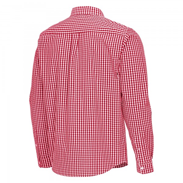 Toronto Raptors Antigua Red Ellis Woven Tri-Blend Button-Down Shirt