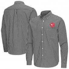 Atlanta Hawks Antigua Black Ellis Woven Tri-Blend Button-Down Shirt