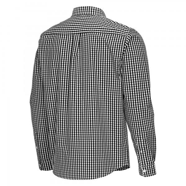 Brooklyn Nets Antigua Black Ellis Woven Tri-Blend Button-Down Shirt