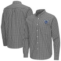 Charlotte Hornets Antigua Black Ellis Woven Tri-Blend Button-Down Shirt