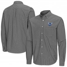 Charlotte Hornets Antigua Black Porter Woven Long Sleeve Button-Down Shirt