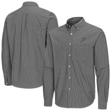 San Antonio Spurs Antigua Black Porter Woven Long Sleeve Button-Down Shirt