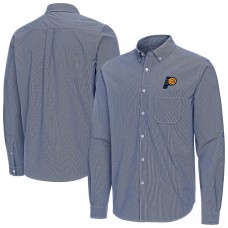 Indiana Pacers Antigua Navy Porter Woven Long Sleeve Button-Down Shirt