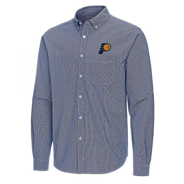 Indiana Pacers Antigua Navy Porter Woven Long Sleeve Button-Down Shirt