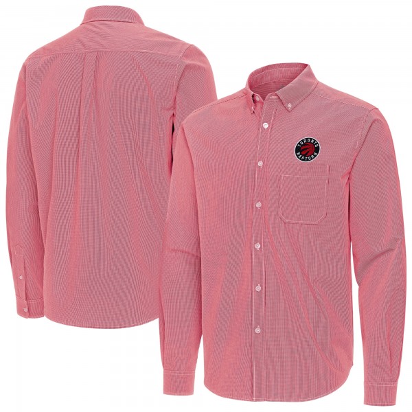 Toronto Raptors Antigua Red Porter Woven Long Sleeve Button-Down Shirt