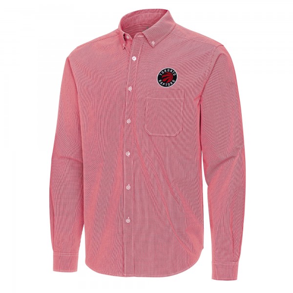 Toronto Raptors Antigua Red Porter Woven Long Sleeve Button-Down Shirt