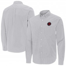 Toronto Raptors Antigua Gray Porter Woven Long Sleeve Button-Down Shirt