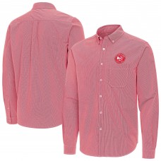 Atlanta Hawks Antigua Red Porter Woven Long Sleeve Button-Down Shirt