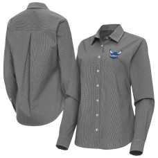 Женская рубашка с длинным рукавом Charlotte Hornets Antigua Black Porter Woven