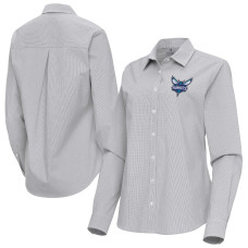 Женская рубашка с длинным рукавом Charlotte Hornets Antigua Gray Porter Woven