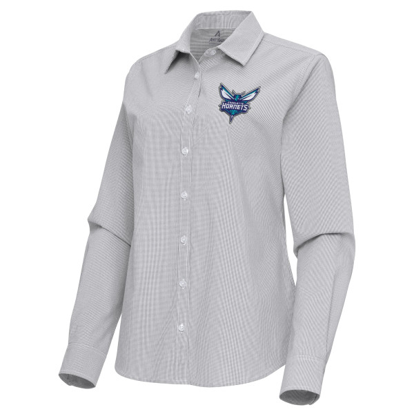 Женская рубашка с длинным рукавом Charlotte Hornets Antigua Gray Porter Woven