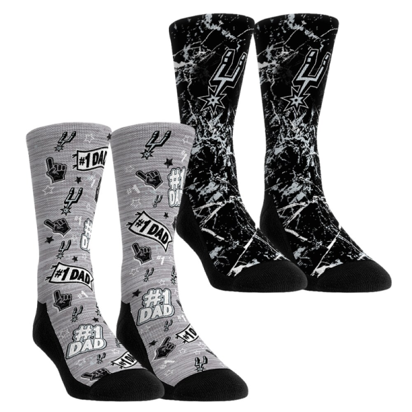 Unisex San Antonio Spurs Rock Em Socks Number 1 Dad 2-Pack Crew Socks