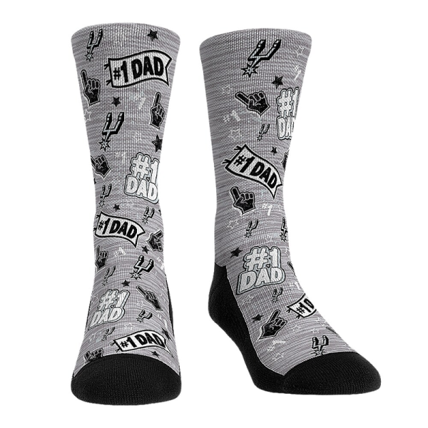 Unisex San Antonio Spurs Rock Em Socks Number 1 Dad 2-Pack Crew Socks
