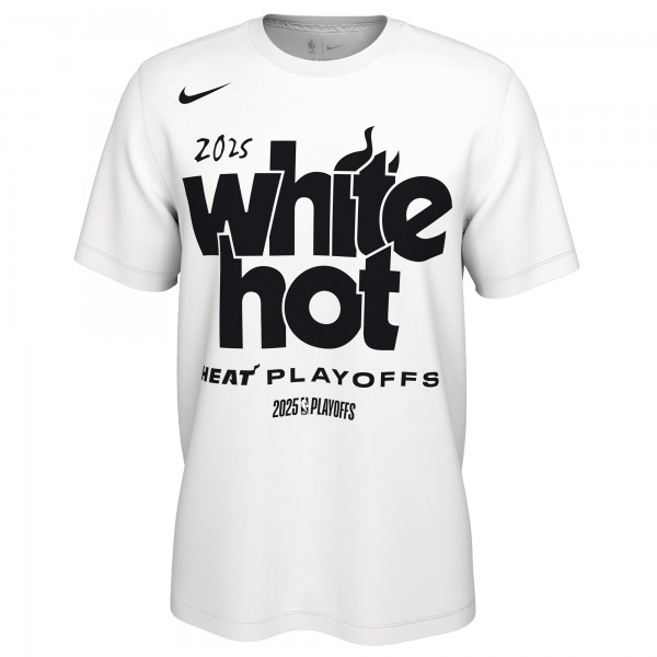 Unisex Miami Heat Nike White 2025 NBA Playoffs On-Court Mantra T-Shirt