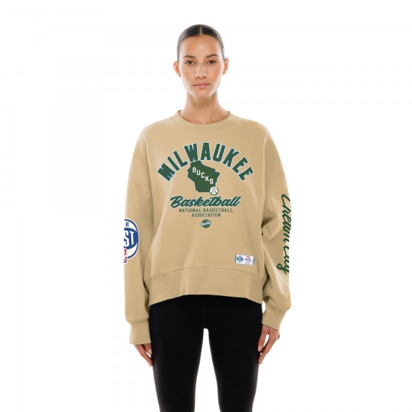 Milwaukee Bucks New Era Wo2025/26 City Edition Sweatshirt - Tan