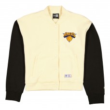 New York Knicks New Era Wo2025/26 City Edition Full-Snap Fleece Jacket - Tan/Black