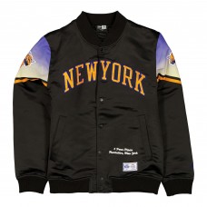 New York Knicks New Era 2025/26 City Edition Full-Snap Satin Jacket - Black