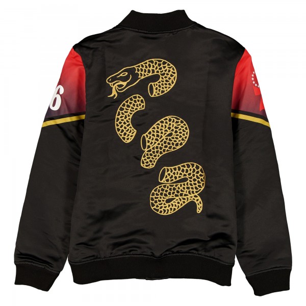 Куртка на кнопках Philadelphia 76ers New Era 2025/26 City Edition Satin - Black