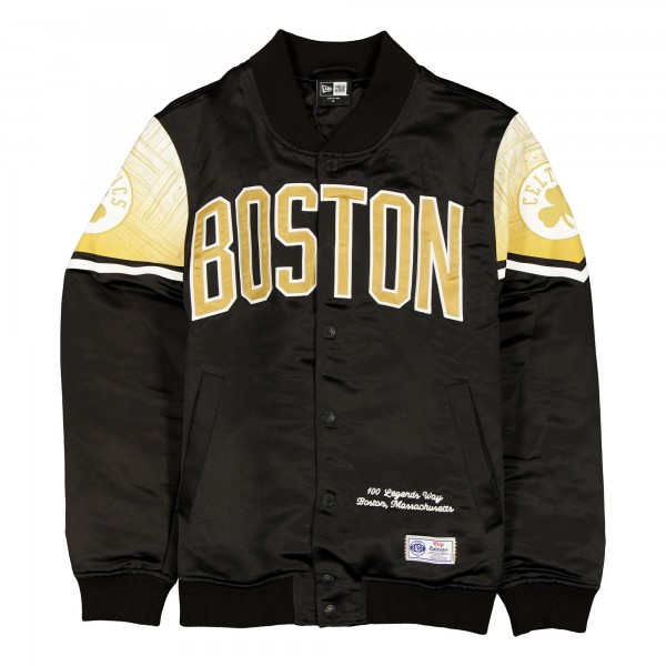 Куртка на кнопках Boston Celtics New Era 2025/26 City Edition Satin - Black