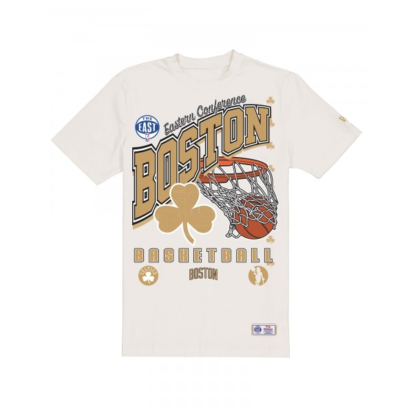 Boston Celtics New Era Cream Oversized City Edition Remix Vintage T-Shirt