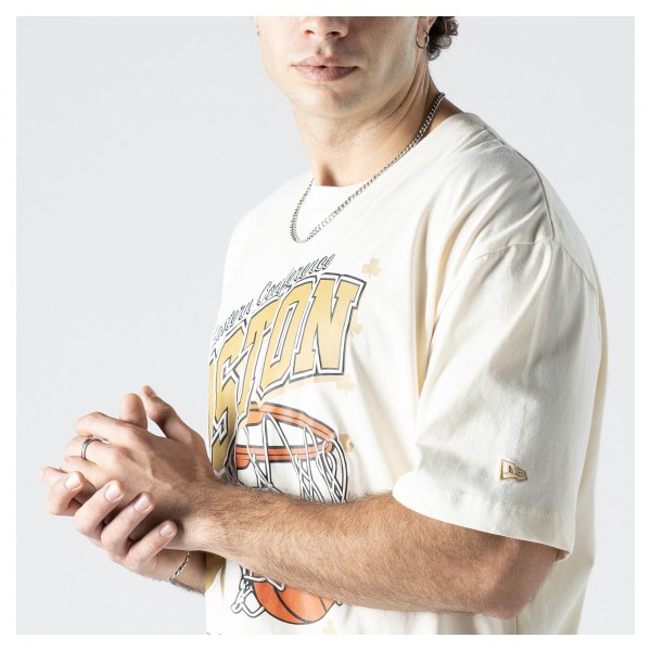 Boston Celtics New Era Cream Oversized City Edition Remix Vintage T-Shirt